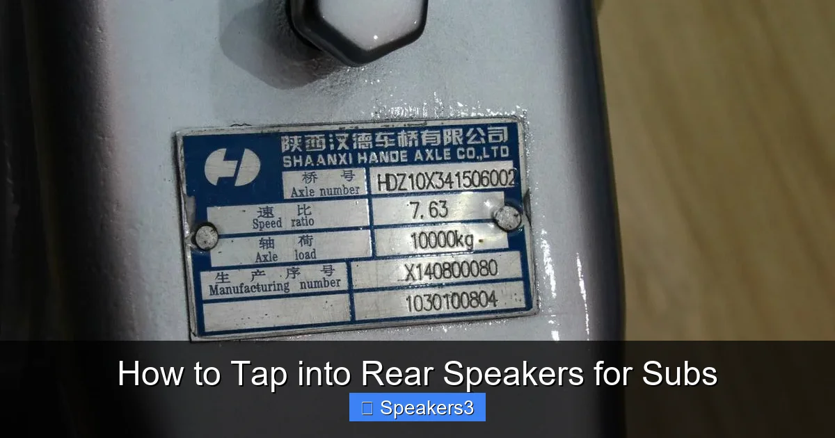 How to Tap into Rear Speakers for Subs