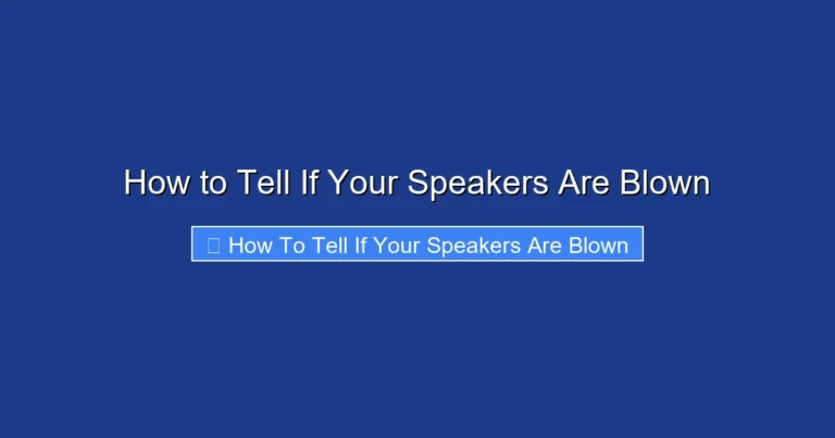 How to Tell If Your Speakers Are Blown
