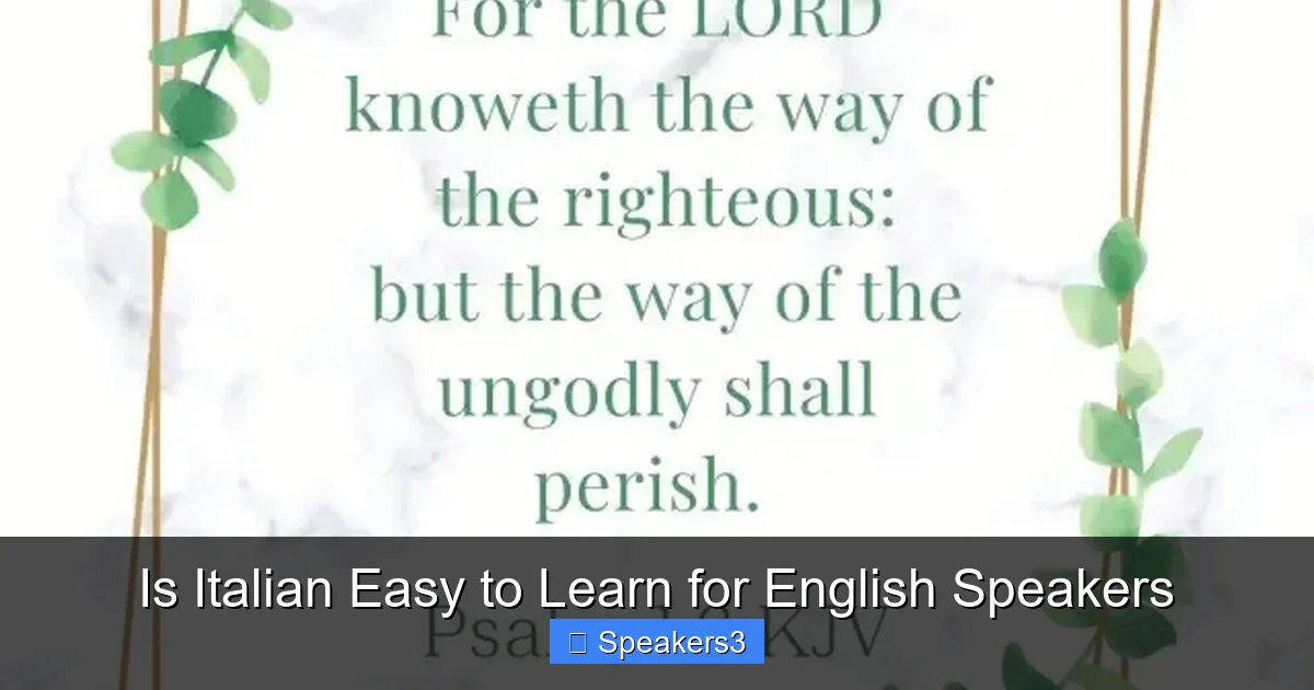 Is Italian Easy to Learn for English Speakers