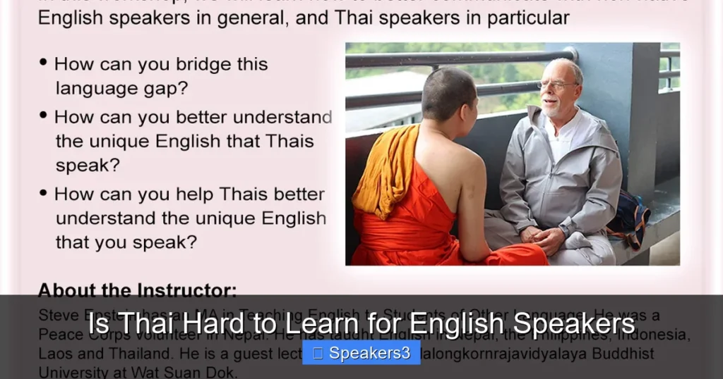 Is Thai Hard to Learn for English Speakers