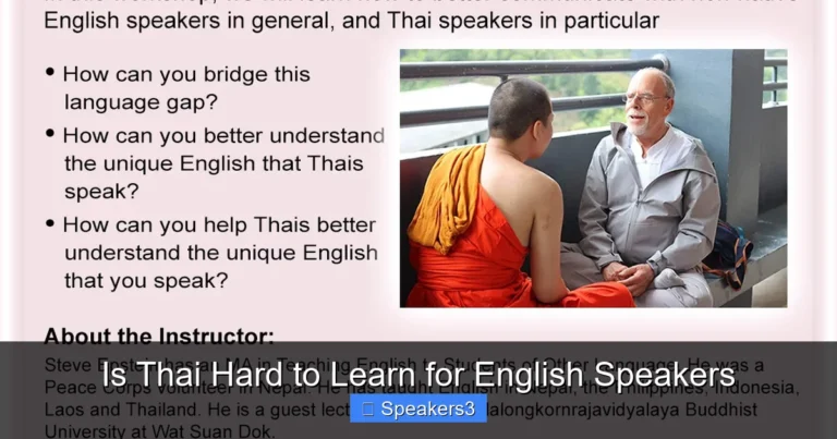 Is Thai Hard to Learn for English Speakers