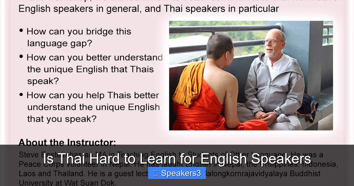Is Thai Hard to Learn for English Speakers