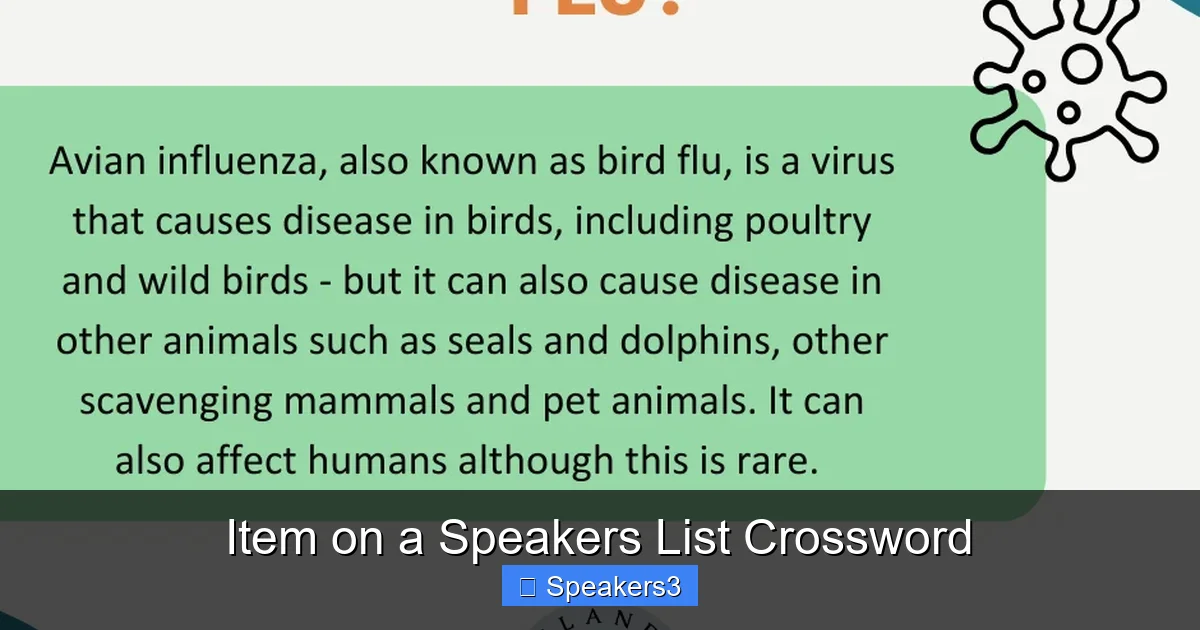 Item on a Speakers List Crossword