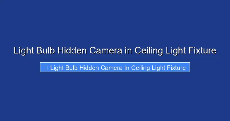 Light Bulb Hidden Camera in Ceiling Light Fixture