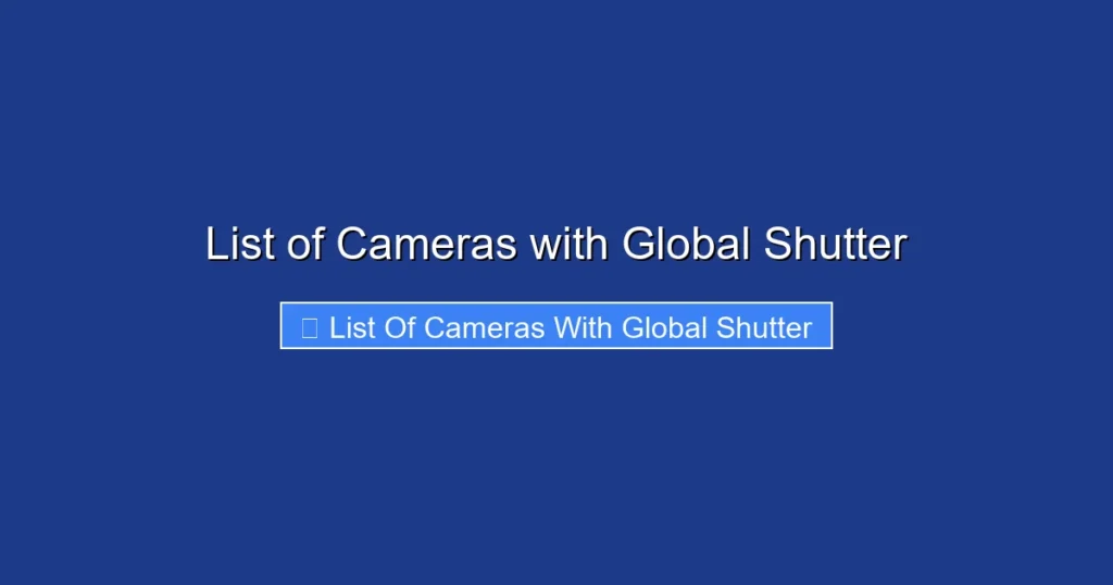 List of Cameras with Global Shutter