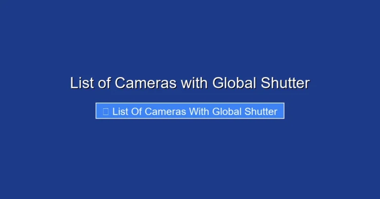 List of Cameras with Global Shutter