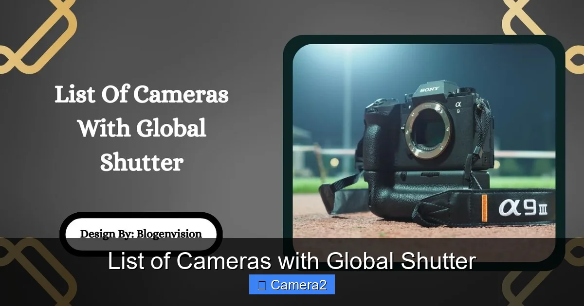 List of Cameras with Global Shutter