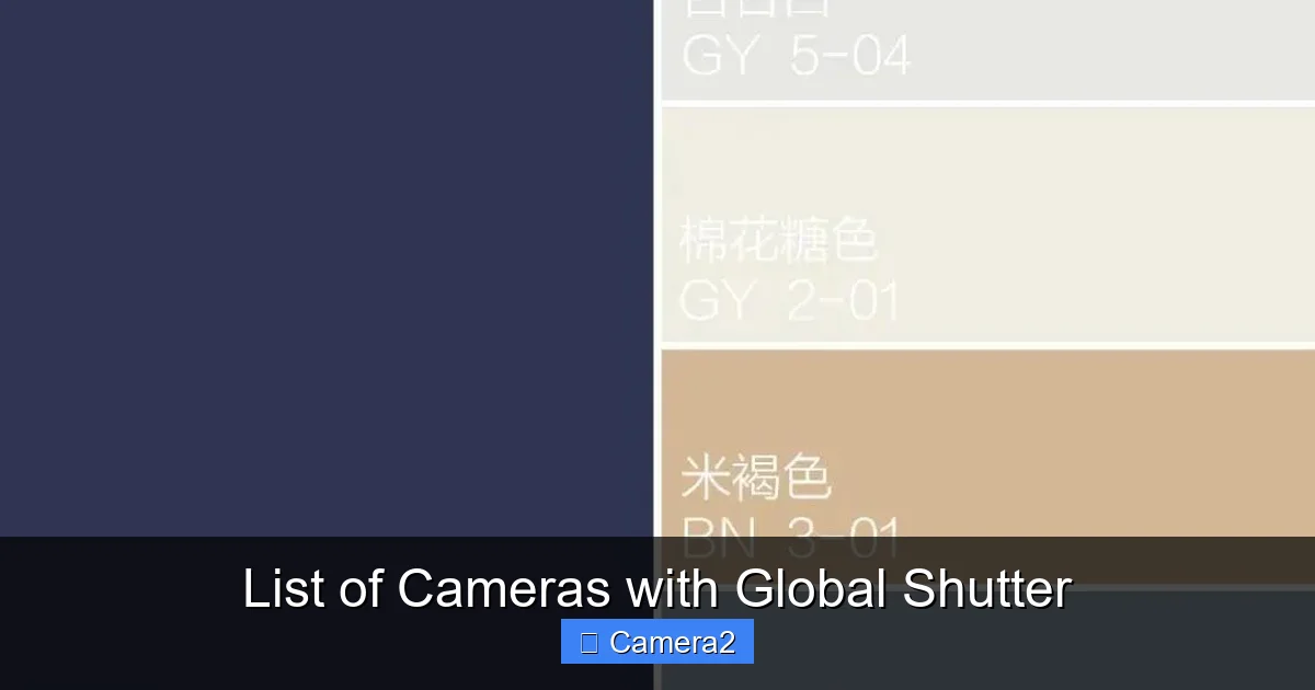 List of Cameras with Global Shutter