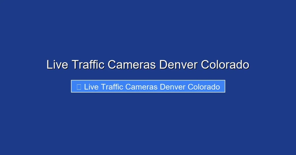 Live Traffic Cameras Denver Colorado