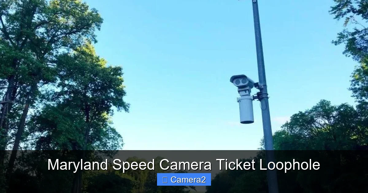 Maryland Speed Camera Ticket Loophole