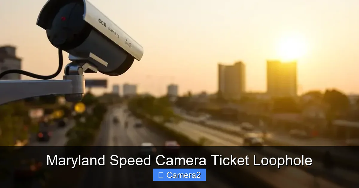 Maryland Speed Camera Ticket Loophole