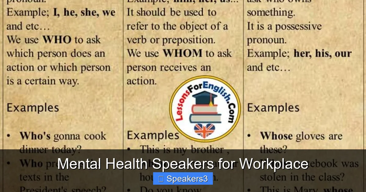 Mental Health Speakers for Workplace