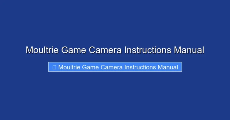 Moultrie Game Camera Instructions Manual