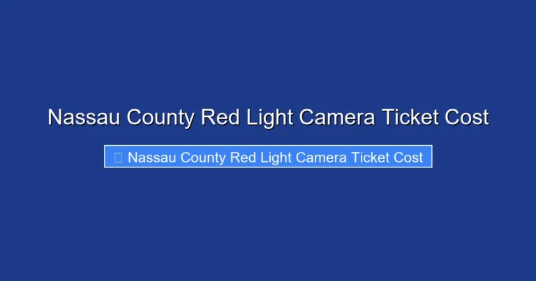Nassau County Red Light Camera Ticket Cost