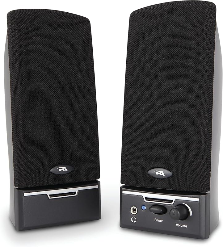 Cyber Acoustics CA‑2014 Computer Speakers, Full Stereo Sound, Easy‑Access Controls, Simple Plug‑and‑Play Setup
