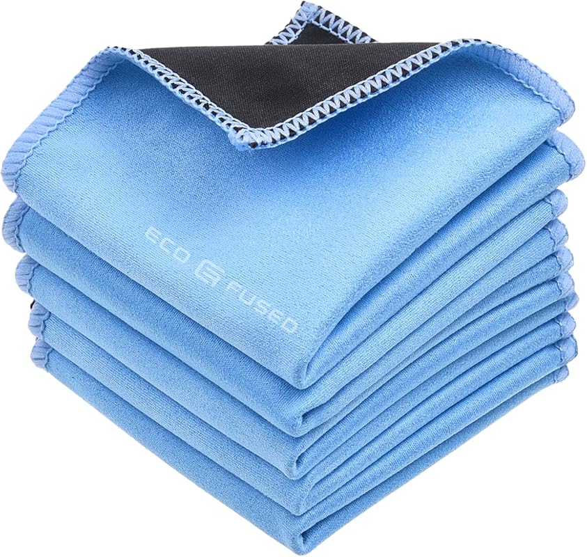 Eco‑Fused Double‑Sided Microfiber Cloths – 5‑Pack Suede & Microfiber W