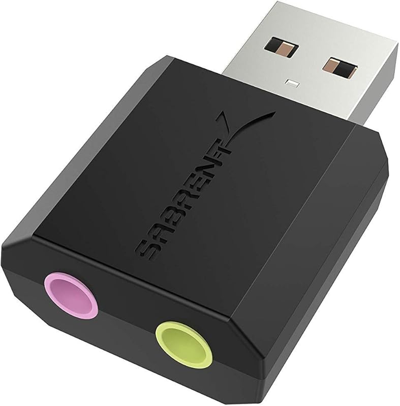 SABRENT USB External Stereo Sound Adapter – Plug‑and‑Play USB Audio fo
