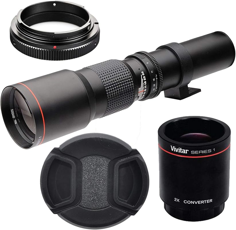 Big Mike’s 500mm/1000mm f/8 High‑Power Manual Telephoto Lens – Robust Black Optics for Nikon DSLR Cameras