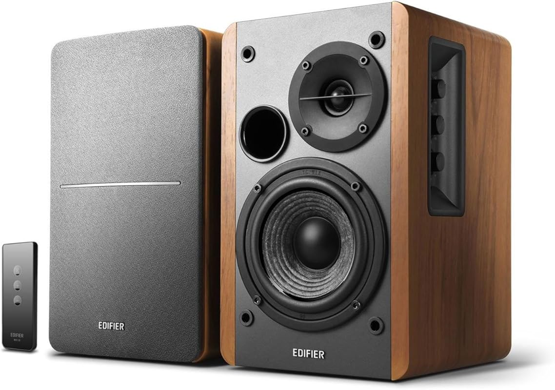 Edifier R1280T Powered Bookshelf Speakers, 2.0 Near‑Field Studio Monit