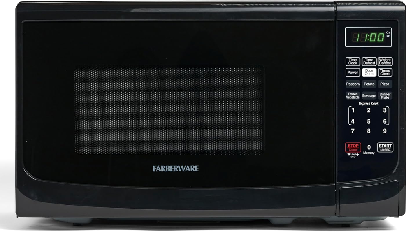 Farberware 0.7 cu ft Countertop Microwave Oven, 700W, Auto Cook Settin