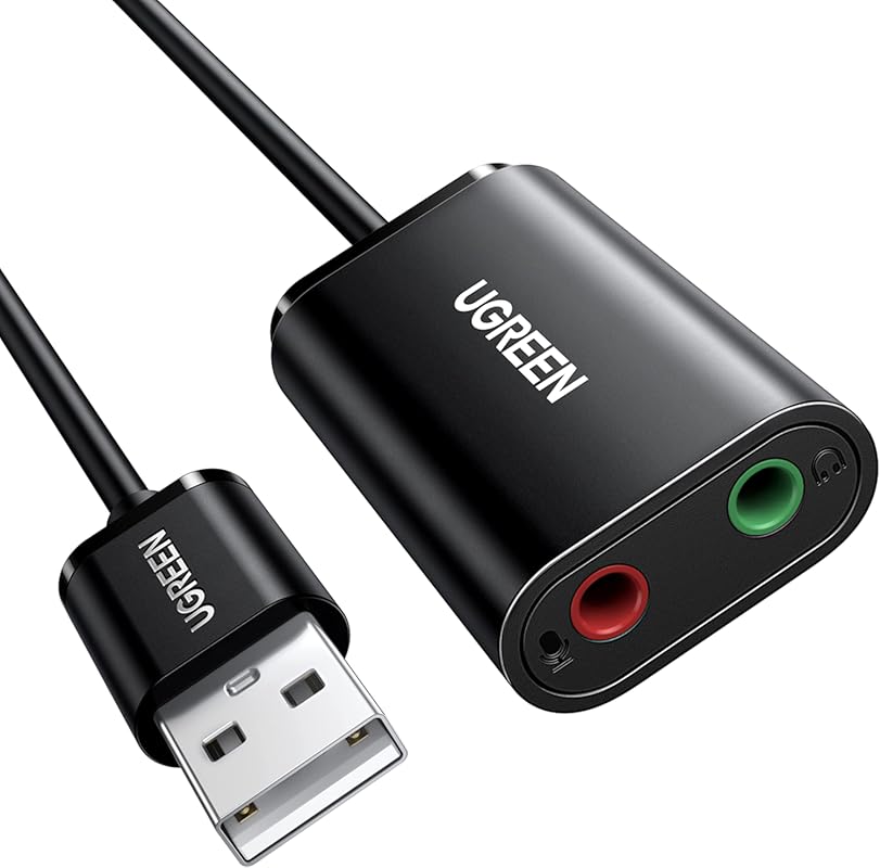 UGREEN USB to Audio Jack Sound Card Adapter – Dual 3.5 mm Headphone & 
