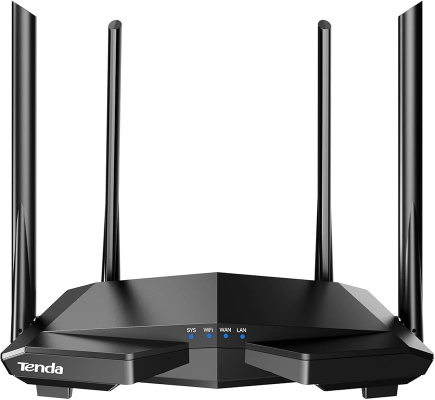 Tenda AC6 Smart AC1200 Dual‑Band Wi‑Fi Router with App Management, 4 ×