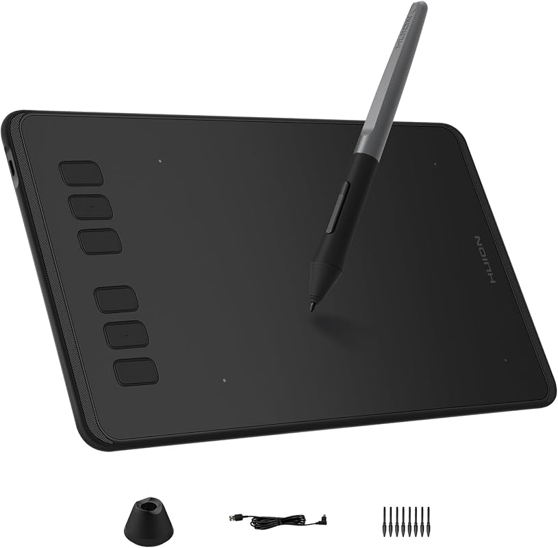HUION Inspiroy H640P Drawing Tablet – 6×4″ active area, battery‑free s