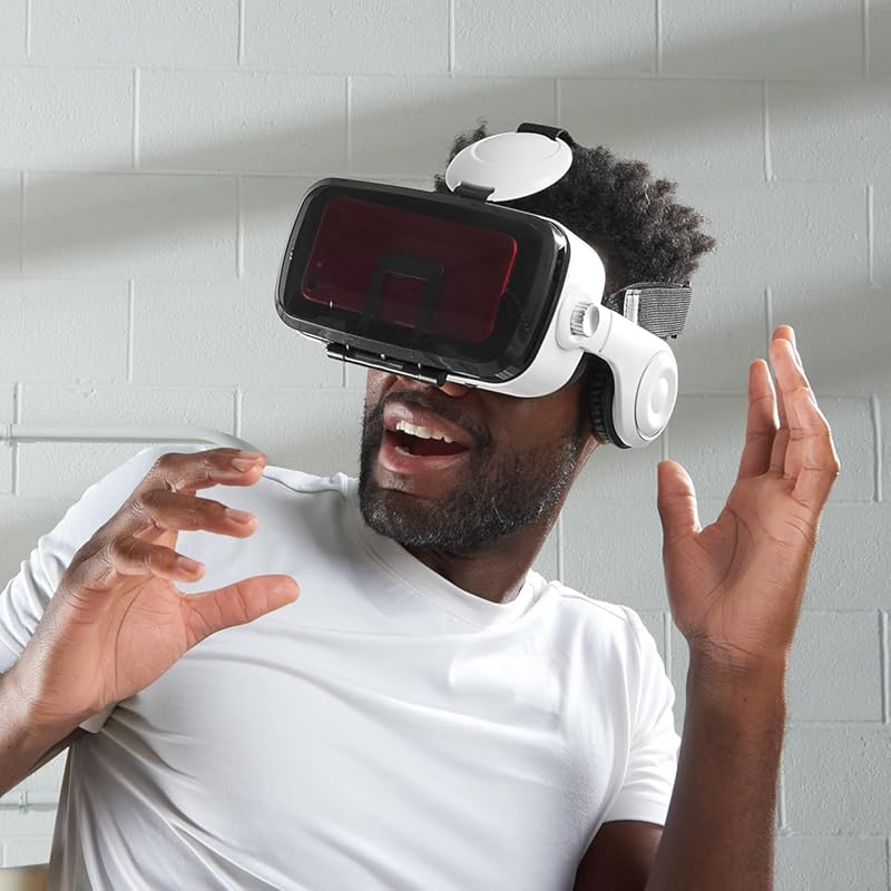 Sharper Image Bluetooth VR Headset with Integrated Earphones, Wireless