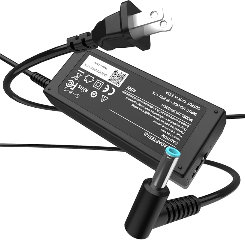 45W Smart Blue Tip HP Laptop Charger 19.5V 2.31A – Works with Stream,