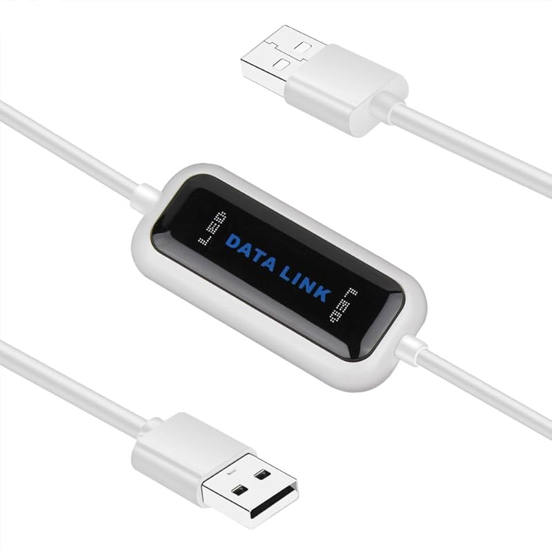High‑Speed USB 2.0 Laptop to PC Data Transfer Cable – Direct File Copy