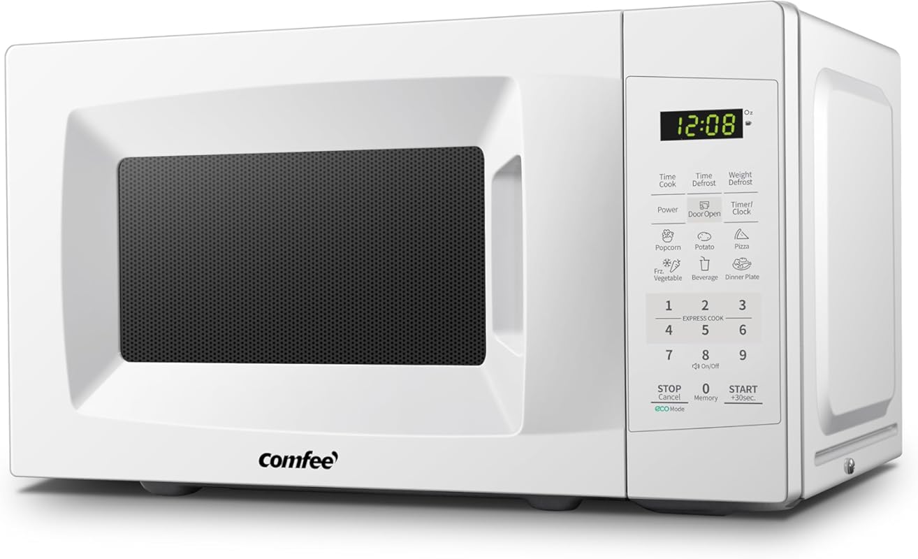 COMFEE' EM720CPL-PM Countertop Microwave, 0.7 cu ft, 700W, Sound On/Of