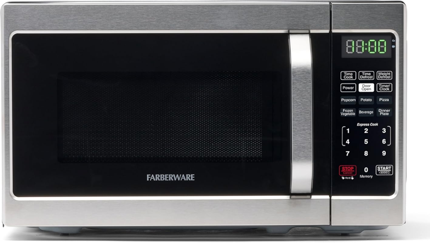 Farberware 0.7 cu ft Countertop Microwave Oven, 700W, Auto Cook Settin