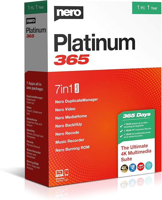 Nero Platinum 365 – All‑In‑One Multimedia Suite with 4K/8K Video Editi