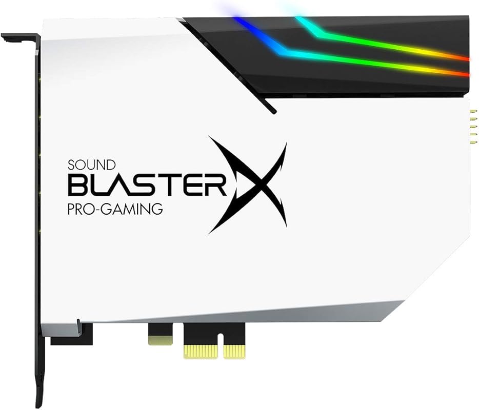 Creative Sound BlasterX AE‑5 Plus Pure Edition SABRE32 Ultra‑Class 32‑bit/384 kHz PCIe Gaming Sound Card with Dolby, DTS, Xamp Bi‑amp & RGB LEDs