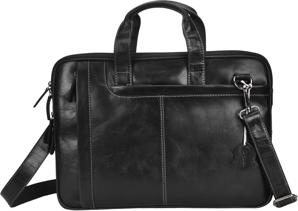 Pitaara Genuine Leather Messenger Laptop Bag – 16‑Inch Capacity, Unise