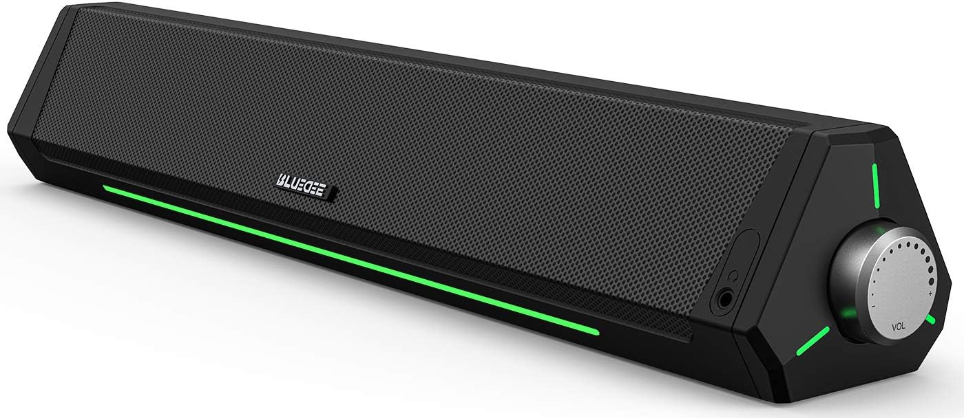 BLUEDEE Bluetooth 5.0 Computer Sound Bar – USB/USB‑C Powered Hi‑Fi Ste
