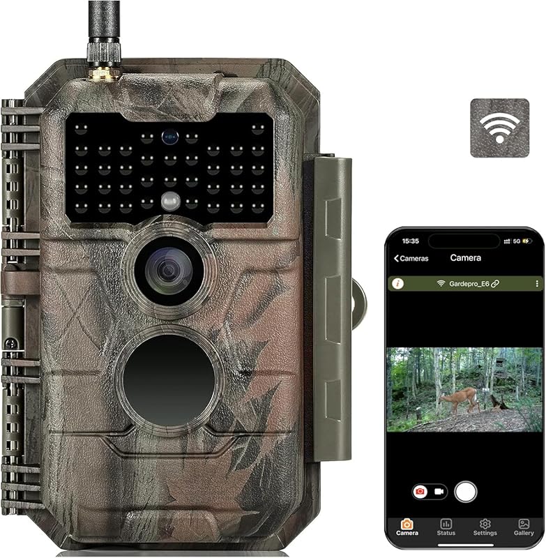 GardePro E6 WiFi Trail Camera – Stable WiFi with External Antenna, 64M