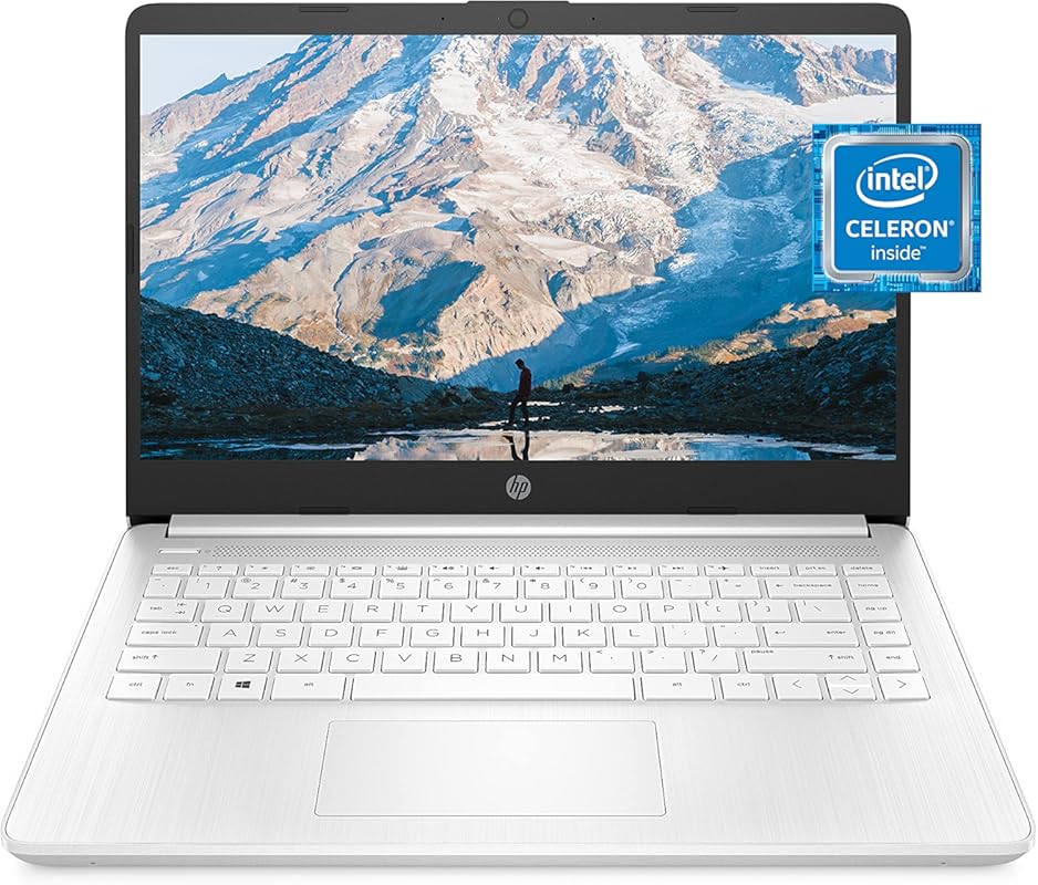 HP 14‑inch Snowflake White Laptop, Intel Celeron N4020, 4 GB RAM, 64 GB Storage
