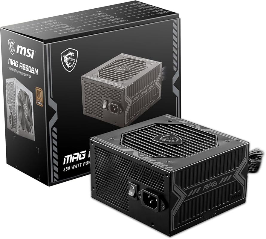 MSI MAG A650BN 650W Power Supply – Non‑Modular, 80+ Bronze, Low‑Noise 