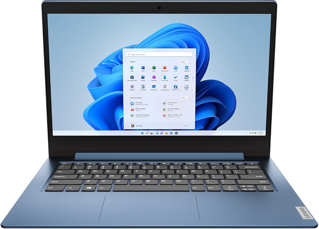 Lenovo IdeaPad 1 14‑inch laptop, Intel Celeron N4020, 4 GB RAM, 64 GB storage