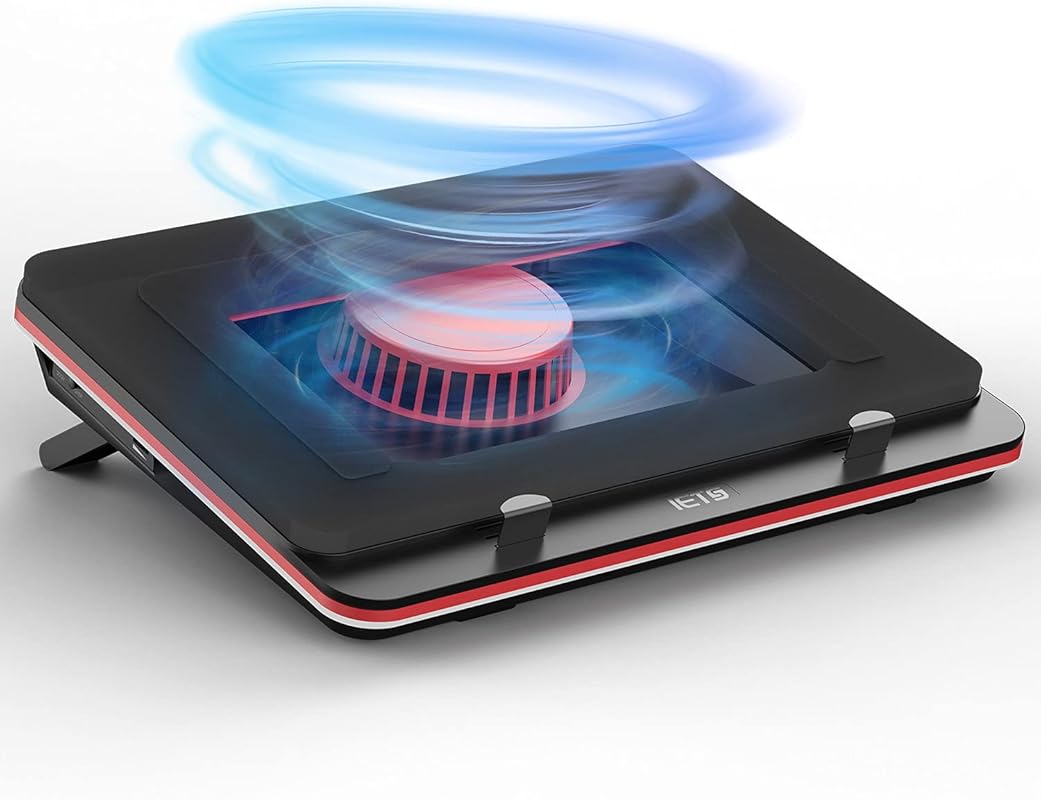 IETS GT500 Turbo‑Fan Laptop Cooling Pad with 4200 RPM Variable Speed,