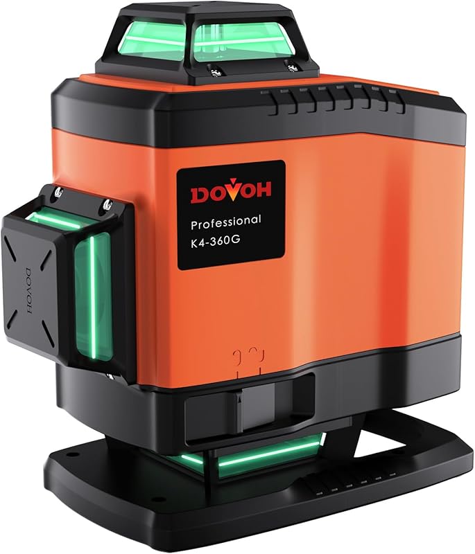 DOVOH K4‑360G 4x360° Self‑Leveling Laser Level, 16‑Line 4D Green Beam,