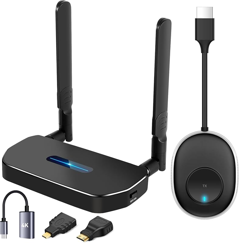 Wireless HDMI 4K Transmitter & Receiver Kit, Full HD/4K Plug‑and‑Play