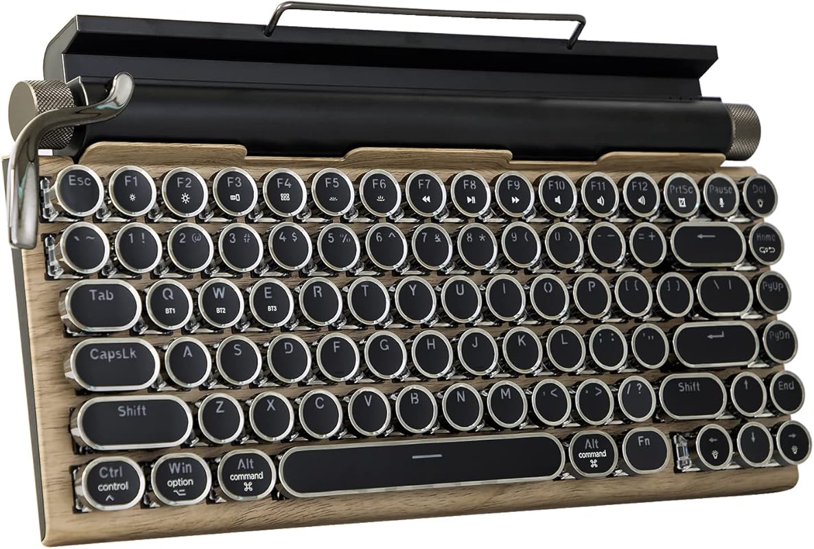 Adventurers Retro Typewriter‑Style Mechanical Keyboard, 83‑Key Bluetoo