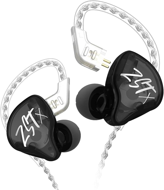 KZ ZST X Upgraded Hybrid Dual‑Driver In‑Ear Monitors, Detachable Cable