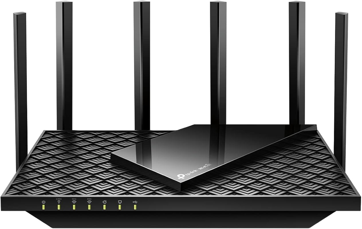 TP-Link Archer AXE75 AXE5400 Tri‑Band Wi‑Fi 6E Router, 6 GHz 160 MHz,
