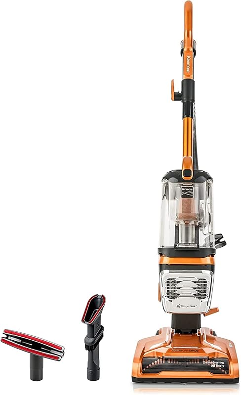 Kenmore DU4080 Featherlite Lift-Up Bagless Upright Vacuum, Dual‑Motor Suction, HEPA Filter, Pet Hair & Hard Floor Tools, Orange