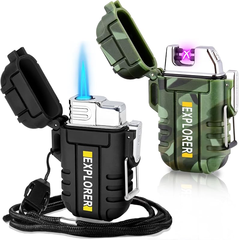 2‑Pack Waterproof Dual‑Arc Plasma Lighters