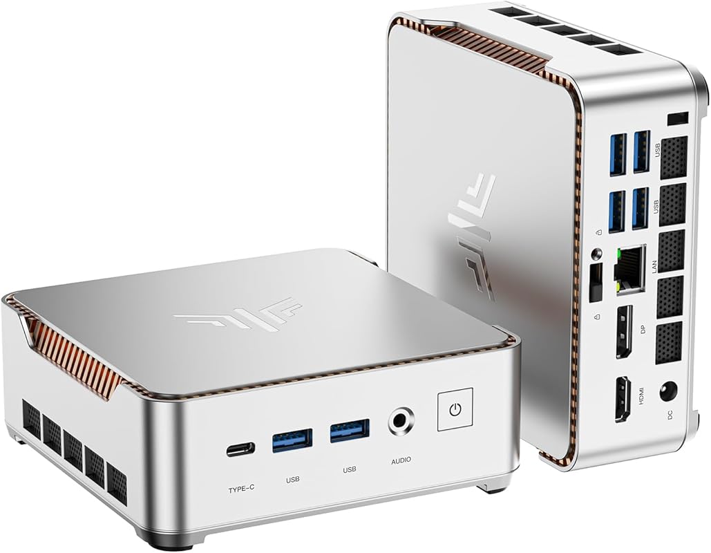 Kamrui Pinova P2 PC with Ryzen 5 4300U, 16 GB RAM, 512 GB SSD, 4K display, HDMI/DP/Type‑C, Wi‑Fi, Bluetooth