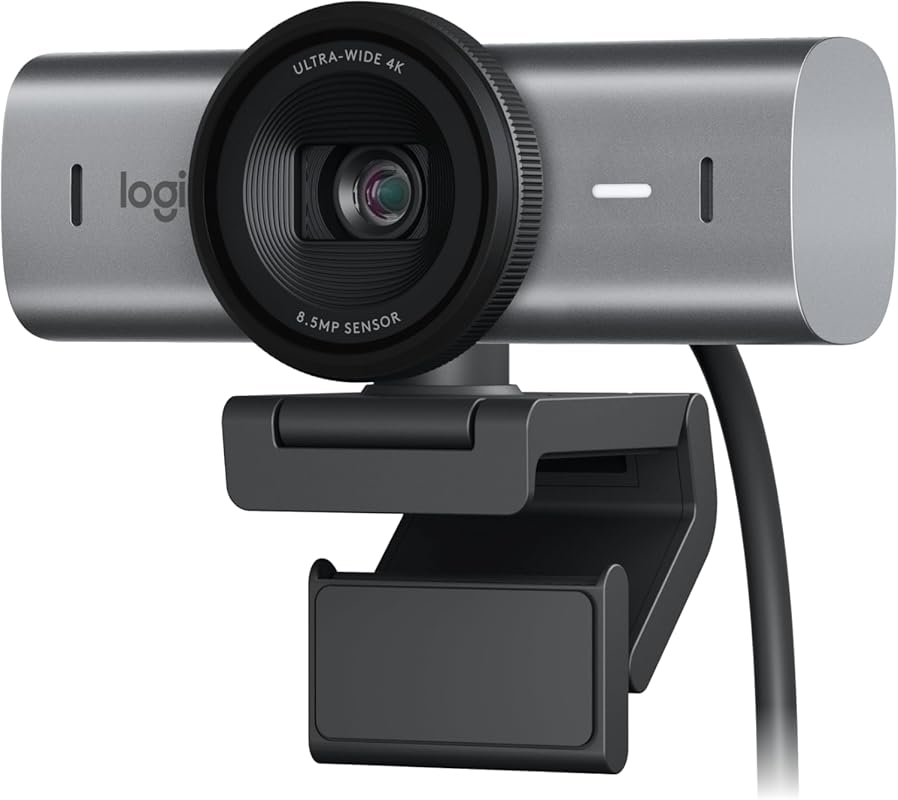 Logitech MX Brio Ultra‑HD 4K Webcam with 1080p 60 FPS Show Mode, USB‑C, Works with Teams, Zoom, Google Meet & Nintendo Switch 2 – Graphite
